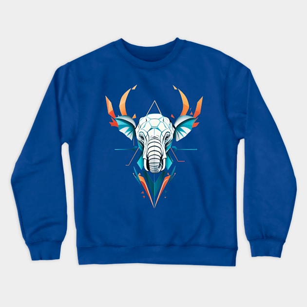 Elephant modern design polygonal Crewneck Sweatshirt by astronauticarte